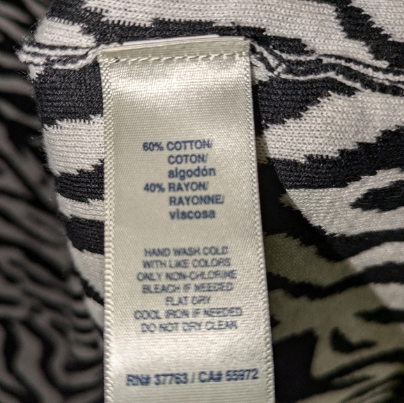 Rafaella Open Front Zebra Print Cardigan Sweater - Picture 5 of 5